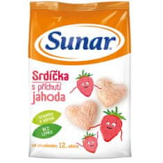 Sunar dětské křupky jahodová srdíčka 6 x 50 g