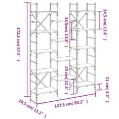 Vidaxl Knihovna černá 127,5 x 28,5 x 172,5 cm kompozitní dřevo