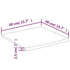 Vidaxl Nástěnná police 40x40x2,5 cm čtverec masivní akácie živá hrana