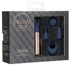 Pillow Talk Secrets Choices 6 Piece Mini Massager Set Navy Blue Rose Gold