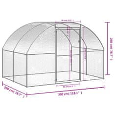 Vidaxl Venkovní klec pro kuřata 3 x 2 x 2 m pozinkovaná ocel
