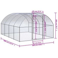 Vidaxl Venkovní klec pro kuřata 3 x 4 x 2 m pozinkovaná ocel