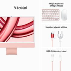 Apple iMac 24" 4,5K Retina /M3 8-core/8GB/256GB SSD/8-core GPU, růžová (MQRD3CZ/A)