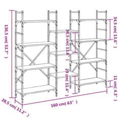 Greatstore Knihovna sonoma dub 160 x 28,5 x 136,5 cm kompozitní dřevo