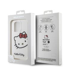 HELLO KITTY silikonový obal na iPhone 15 PRO 6.1" White IML Head Logo