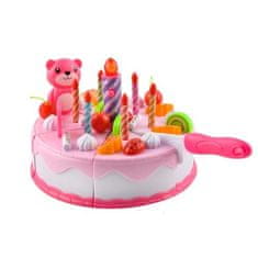 Kruzzel 22437 plastový narozeninový dort růžový 80 ks