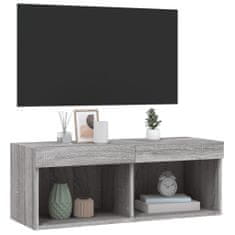 Vidaxl TV skříňka s LED osvětlením šedá sonoma 80 x 30 x 30 cm