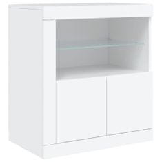 Vidaxl Příborník s LED osvětlením bílý 202 x 37 x 67 cm