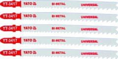 YATO List pilový do přímočaré pily 130 mm UNI TPI10-5 5 ks Bi-Metal