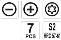 YATO Šroubováky jemné sada 7ks, 2,3,PH00,PH0,T5,T6,T7