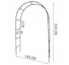 Iso Trade Zahradní oblouková pergola - kovová | 240cm