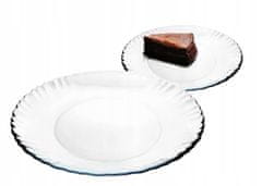 Galicja Mělký skleněný dezertní talíř bílý 19 cm