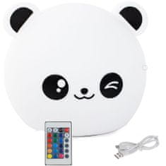 Verk 24079 Noční RGB lampička dotyková panda USB 1200mAh s dálkovým ovládáním