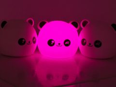 Verk 24079 Noční RGB lampička dotyková panda USB 1200mAh s dálkovým ovládáním