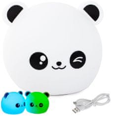 Verk 24079 Noční RGB lampička dotyková panda USB 1200mAh s dálkovým ovládáním