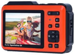 Rollei Sportsline 64 Selfie/ 64 MPix/ 16x zoom/ 2,8" LCD+ 2"LCD/ 4K video/ Voděodolný 5m/ Oranžový