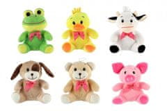 Teddies Zvířátko sedící s mašlí plyš 16cm 6 druhů 0+