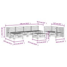 Vidaxl 8dílná zahradní sedací souprava šedá masivní borovice