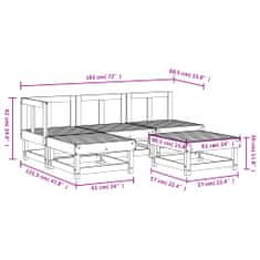 Vidaxl 5dílná zahradní sedací souprava impregnovaná borovice