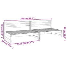 Greatstore Zahradní středové pohovky 2 ks šedé 120x80 cm masivní borovice