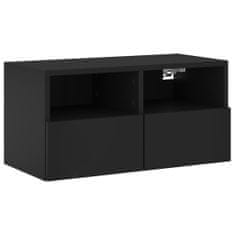 Greatstore Nástěnná TV skříňka černá 60 x 30 x 30 cm kompozitní dřevo