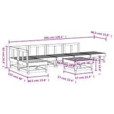 Vidaxl 7dílná zahradní sedací souprava impregnovaná borovice