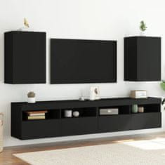 Greatstore Nástěnné TV skříňky 2 ks černé 40,5x30x60 cm kompozitní dřevo