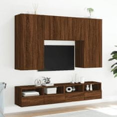 Greatstore Nástěnná TV skříňka hnědý dub 80 x 30 x 30 cm kompozitní dřevo