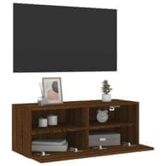 Greatstore Nástěnná TV skříňka hnědý dub 80 x 30 x 30 cm kompozitní dřevo