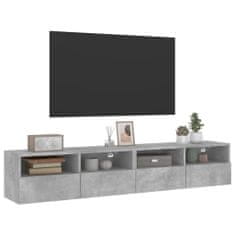 Greatstore Nástěnné TV skříňky 2 ks betonově šedé 80 x 30 x 30 cm kompozit