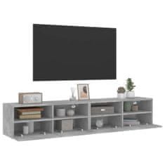 Greatstore Nástěnné TV skříňky 2 ks betonově šedé 80 x 30 x 30 cm kompozit