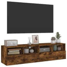 Greatstore Nástěnné TV skříňky 2 ks kouřový dub 60 x 30 x 30 cm kompozit