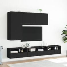 Greatstore Nástěnná TV skříňka černá 60 x 30 x 30 cm kompozitní dřevo
