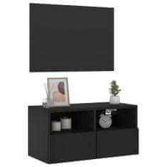 Greatstore Nástěnná TV skříňka černá 60 x 30 x 30 cm kompozitní dřevo