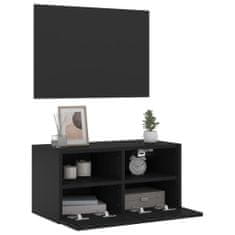 Greatstore Nástěnná TV skříňka černá 60 x 30 x 30 cm kompozitní dřevo