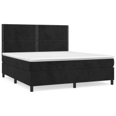 Vidaxl Box spring postel s matrací černá 160x200 cm samet