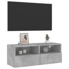 Greatstore Nástěnná TV skříňka betonově šedá 80x30x30 cm kompozitní dřevo