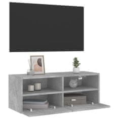 Greatstore Nástěnná TV skříňka betonově šedá 80x30x30 cm kompozitní dřevo