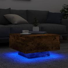 Vidaxl Konferenční stolek s LED osvětlením kouřový dub 55 x 55 x 31 cm