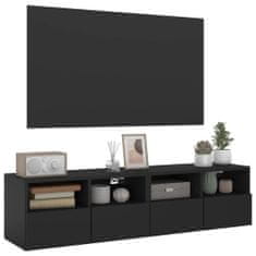 Vidaxl Nástěnné TV skříňky 2 ks černé 60 x 30 x 30 cm kompozitní dřevo