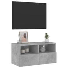 Greatstore Nástěnná TV skříňka betonově šedá 60x30x30 cm kompozitní dřevo