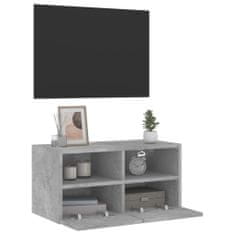 Greatstore Nástěnná TV skříňka betonově šedá 60x30x30 cm kompozitní dřevo