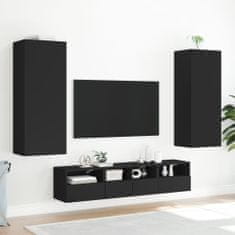 Vidaxl Nástěnná TV skříňka černá 40,5 x 30 x 102 cm kompozitní dřevo