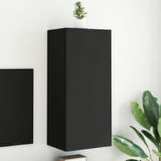 Vidaxl Nástěnná TV skříňka černá 40,5 x 30 x 90 cm kompozitní dřevo