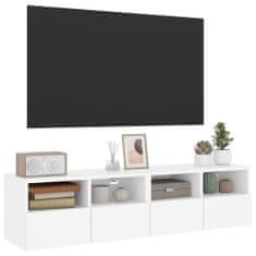 Greatstore Nástěnné TV skříňky 2 ks bílé 60 x 30 x 30 cm kompozitní dřevo