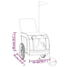 Vidaxl Vozík za kolo pro psa černý oxfordská tkanina a železo