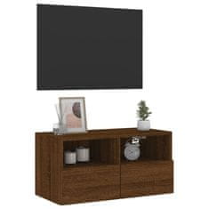 Greatstore Nástěnná TV skříňka hnědý dub 60 x 30 x 30 cm kompozitní dřevo