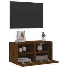 Greatstore Nástěnná TV skříňka hnědý dub 60 x 30 x 30 cm kompozitní dřevo