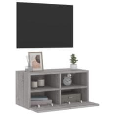 Greatstore Nástěnná TV skříňka šedá sonoma 60x30x30 cm kompozitní dřevo