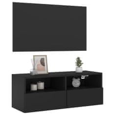 Vidaxl Nástěnná TV skříňka černá 80 x 30 x 30 cm kompozitní dřevo